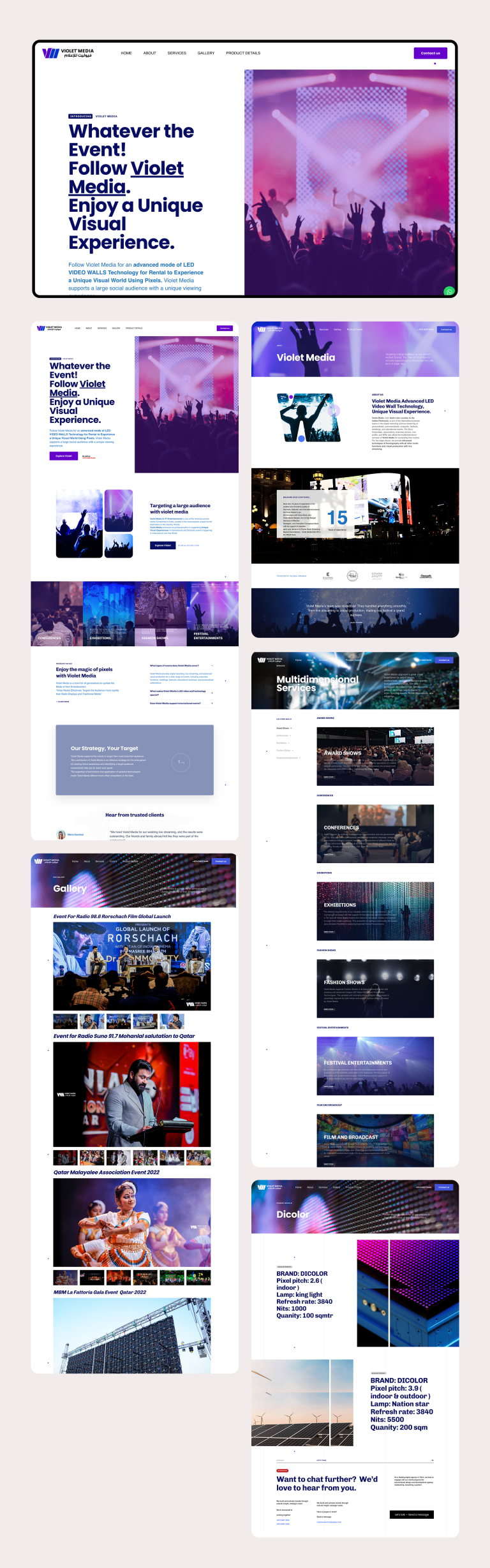 Violet Media website design