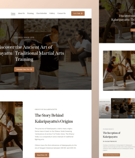 Mandapa Kalari - website design ideas