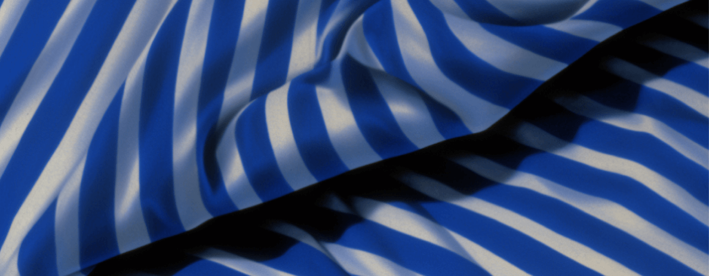 A blue and white striped fabric