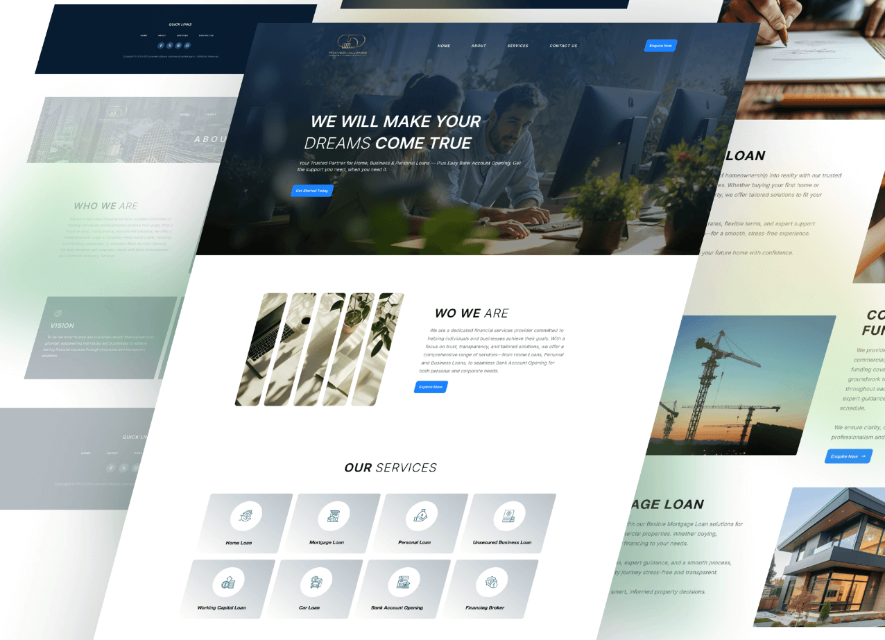 PRAVEENALLIANCE website layout showcasing small business website design.