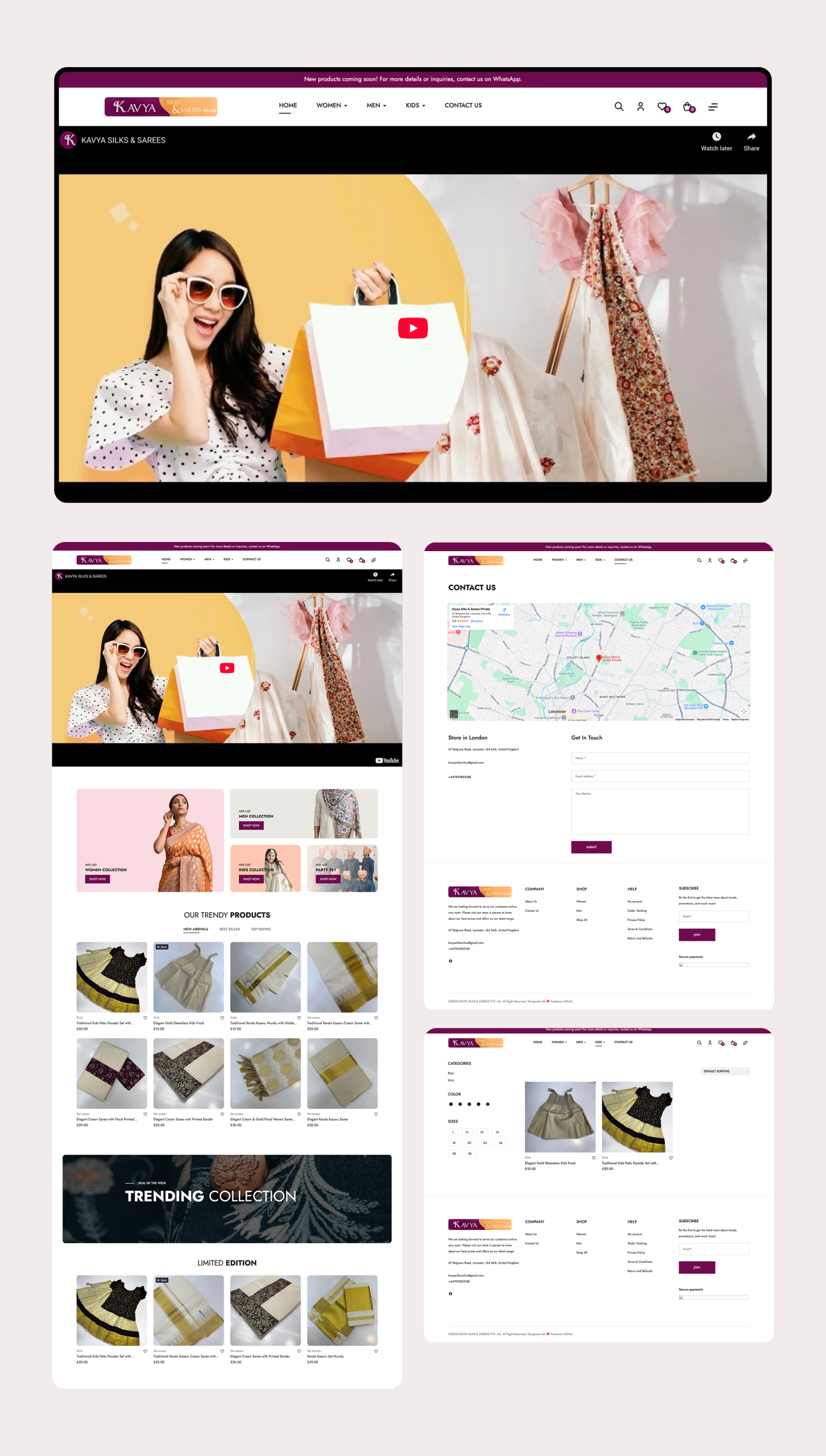 Kavya Silks website design