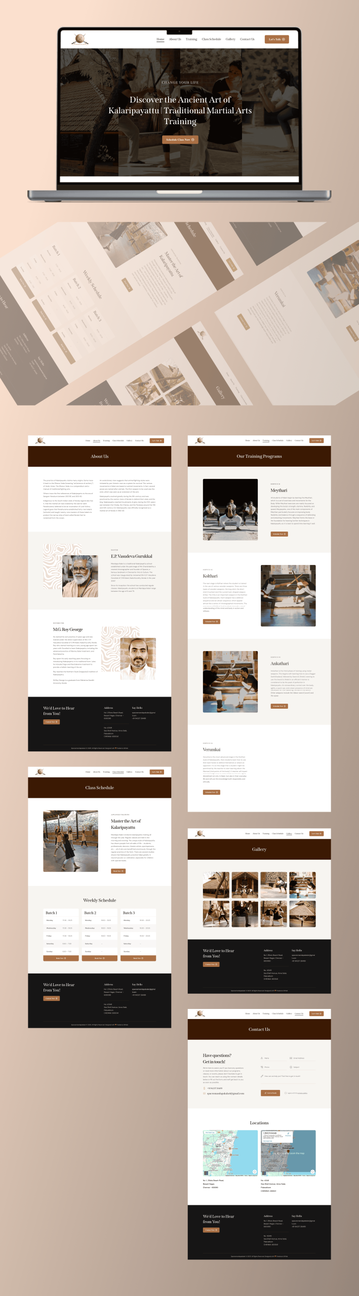 spaces mandapa kalari website design